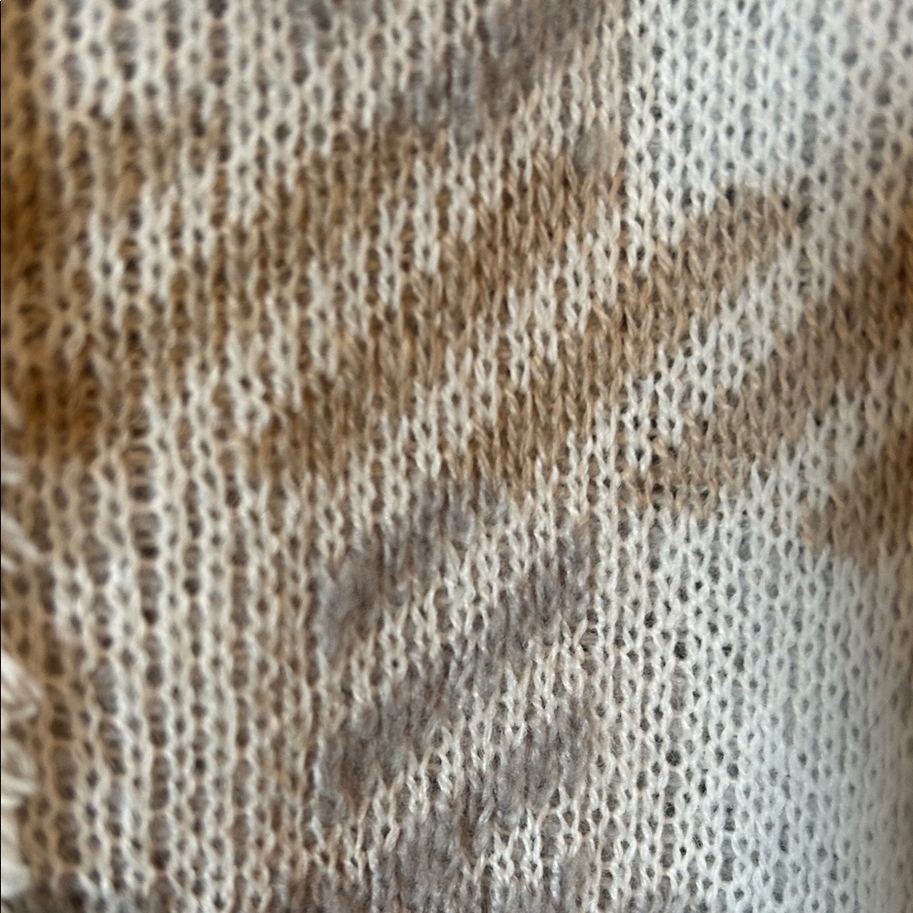Adrienne Vittadini Plaid Open-Front Cardigan - Cream and Gray - Picture 6 of 7